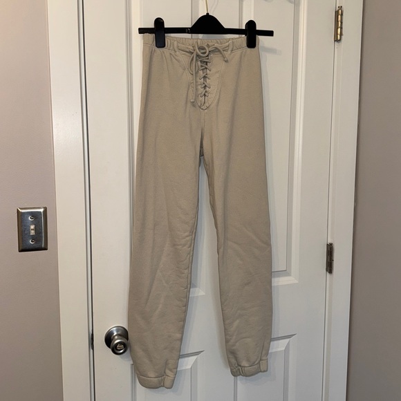 JOAH BROWN LACE UP JOGGER SWEATPANTS XS/S - Picture 5 of 6